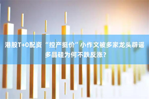 港股T+0配资 “控产挺价”小作文被多家龙头辟谣 多晶硅为何不跌反涨？